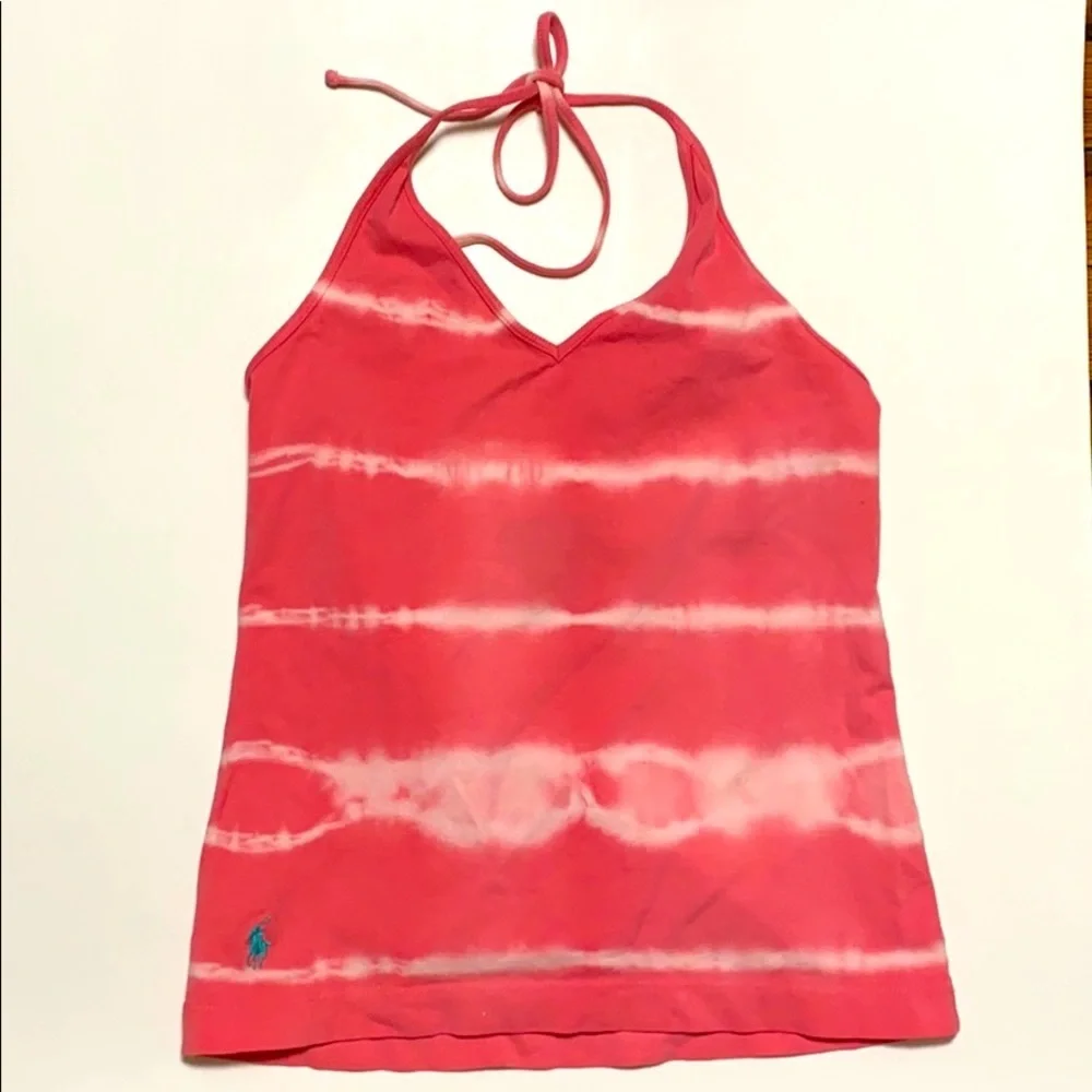 NWT Ralph Lauren pink tie dye backless top size: L